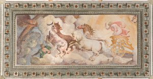 Der Sonnenwagen von Apollo gefahren, Apollo-Loggia, ca. 1560 von Giovanni Battista and Cambiaso Luca Castello