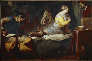 Quadroni de San Carlo: Episode aus dem Leben des Heiligen Karl Borromäus: Das Wunder von Aurelia degli Angeli von Giovanni Battista  Crespi