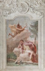 Palazzina (kleines Gebäude), der dritte Raum oder Raum der Aeneis: "Aeneas träumt von Merkur, der ihm befiehlt zu gehen"