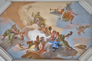 Triumph des Ruhms verkündet von der Ehre unter den Kardinaltugenden