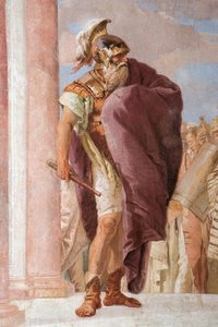 Detail von Agamemnon, aus Minerva, die Achilles daran hindert, Agamemnon zu töten, aus dem Raum der Ilias in der Palazzina von Giovanni Battista Tiepolo