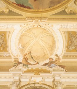 Detail der Fresken an der Decke des Ballsaals, Villa Pisani, Stra, Venedig von Giovanni Battista Tiepolo