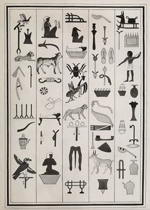 Zeichnungen der Dekorationen aus dem Grab des Pharao Psammetich I., reproduziert 1817 von Giovanni Battista Belzoni, im British Museum, London von Giovanni Battista Belzoni