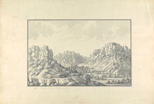 Ansicht von Hügelstädten oder Ruinen in der Nähe von Damaskus von Giovanni Battista Borra