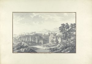 Ansicht der Ruinen der Bäder in der Villa Hadriana in Tivoli, ca. 1750 von Giovanni Battista Borra