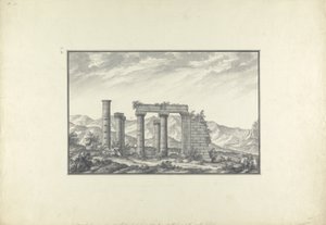 Ansicht der Ruinen eines ionischen Tempels in Sardis, wahrscheinlich der Tempel des Neptun von Giovanni Battista Borra