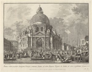 Jährlicher Besuch des Dogen in Santa Maria della Salute, 1763-1766 von Giovanni Battista Brostoloni
