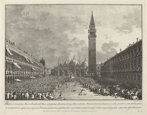 Der Doge wird über die Piazza San Marco getragen, 1763-1766 von Giovanni Battista Brostoloni