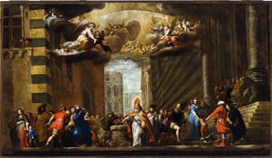 San Siro besiegt den Basilisken, Skizze für die Kirche San Siro in Genua, ca. 1683
