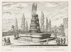 Brunnen in den Gärten der Villa Torlonia in Frascati von Giovanni Battista Falda