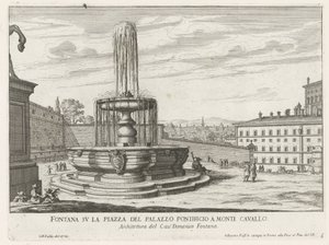 Brunnen auf der Piazza del Quirinale in Rom von Giovanni Battista Falda