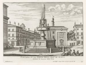 Brunnen auf der Piazza della Madonna dei Monti in Rom von Giovanni Battista Falda