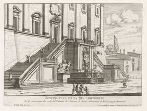 Brunnen vor dem Palazzo Senatorio auf dem Kapitol in Rom von Giovanni Battista Falda