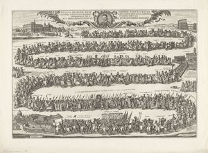 Prozession von Papst Innozenz XI. nach St. Johann von Lateran von Giovanni Battista Falda