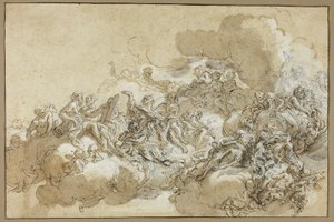 Detailstudie für die Himmelfahrt der Heiligen Agnes
