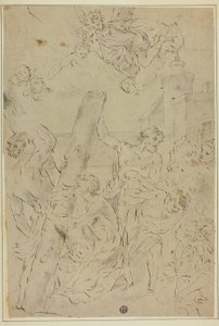 Der heilige Andreas betet das Kreuz an von Giovanni Battista Gaulli