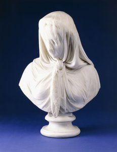 Eine Marmorbüste einer verschleierten Frau, 1867