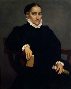 Porträt einer älteren Frau in Schwarz von Giovanni Battista Moroni