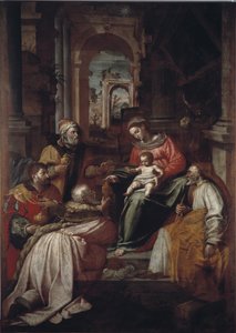 Anbetung der Könige (Giovanni Battista Perolli, 1567, Genua, Museo Diocesano)