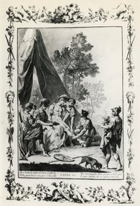 Jerusalem Befreit, Gesang XI, Illustration von Giovanni Battista Piazzetta für das Gedicht von Torquato Tasso, Ausgabe veröffentlicht in Venedig 1745, Italien