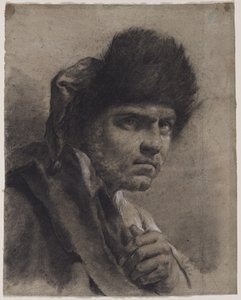 Mann mit Pelzmütze
