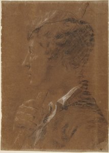Profilkopf eines Jugendlichen mit Stab von Giovanni Battista Piazzetta