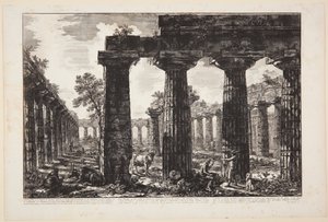 Eine weitere Ansicht der Fassade des Pronaos, gezeichnet und beschrieben auf Tafel V [...] von Giovanni Battista Piranesi