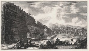 Ansicht der Überreste des Castro Pretorio in der Villa Hadrians in Tivoli (aus: Vedute di Roma)