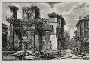Ansicht der Überreste des Nerva-Forums in Rom (aus: Vedute di Roma) von Giovanni Battista Piranesi