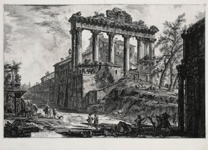 Ansicht des Concordia-Tempels (aus: Vedute di Roma) von Giovanni Battista Piranesi