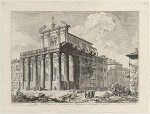 Ansicht des Tempels von Antonius und Faustina von Giovanni Battista Piranesi