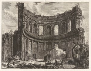 Überreste des Tempels, der als Apollotempel in der Villa Adriana bei Tivoli bezeichnet wird von Giovanni Battista Piranesi
