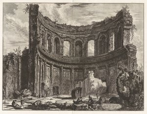 Überreste des sogenannten Apollo-Tempels in der Villa Adriana bei Tivoli, aus Vedute di Roma (Ansichten von Rom) von Giovanni Battista Piranesi