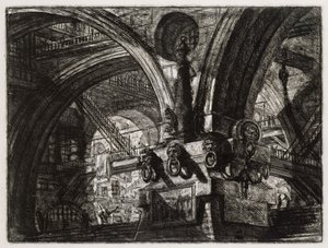 Der Pfeiler mit der Lampe (Blatt 15 in: Carceri d
