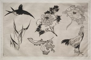 Tafelservice (Rousseau-Service): Schwalbe, Hahn und Blumen (Nr. 8) von Giovanni Battista Piranesi