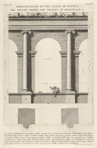 Aufriss und Plan des Portikus zweiter Ordnung am Theater von Marcellus