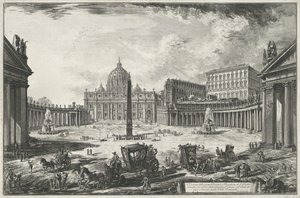 Ansicht des Petersplatzes mit dem Petersdom in der Vatikanstadt von Giovanni Battista Piranesi