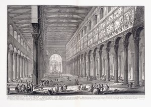 Innenraum der Basilika St. Paul vor den Mauern von Giovanni Battista Piranesi