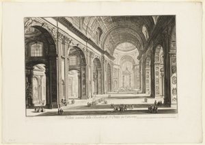 Innenansicht der Petersbasilika im Vatikan, aus Ansichten von Rom von Giovanni Battista Piranesi