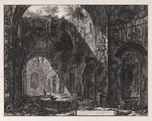 Innenansicht des Tempels, der als Canopus-Tempel in der Villa Adriana bezeichnet wird von Giovanni Battista Piranesi