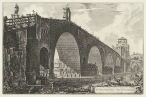 Milvische Brücke in Rom von Giovanni Battista Piranesi