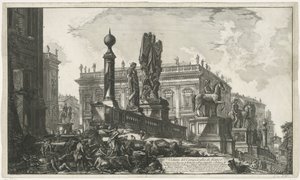 Piazza del Campidoglio von links gesehen von Giovanni Battista Piranesi