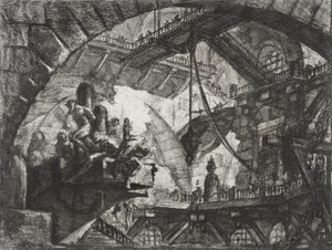 Gefangene auf einer vorspringenden Plattform von Giovanni Battista Piranesi