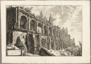 Überreste der Villa des Maecenas in Tivoli, aus Ansichten von Rom
