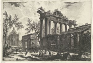 Tempel des Saturn in Rom von Giovanni Battista Piranesi