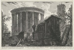 Tempel der Vesta und der Tempel der Tiburtinischen Sibylle in Tivoli von Giovanni Battista Piranesi
