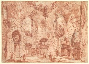 Der achteckige Raum in den kleinen Bädern der Villa Hadrian (Tivoli) von Giovanni Battista Piranesi