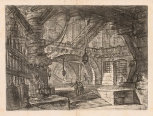 Die Gefängnisse: Eine weite Halle mit Laternen, 1745-1750 von Giovanni Battista Piranesi