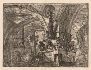 Die Gefängnisse: Runde Bögen, die von einer quadratischen Säule ausgehen von Giovanni Battista Piranesi