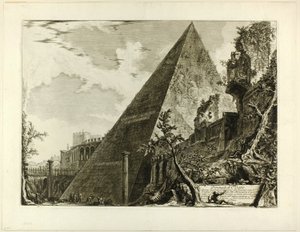 Die Pyramide des Gaius Cestius, aus Ansichten von Rom von Giovanni Battista Piranesi